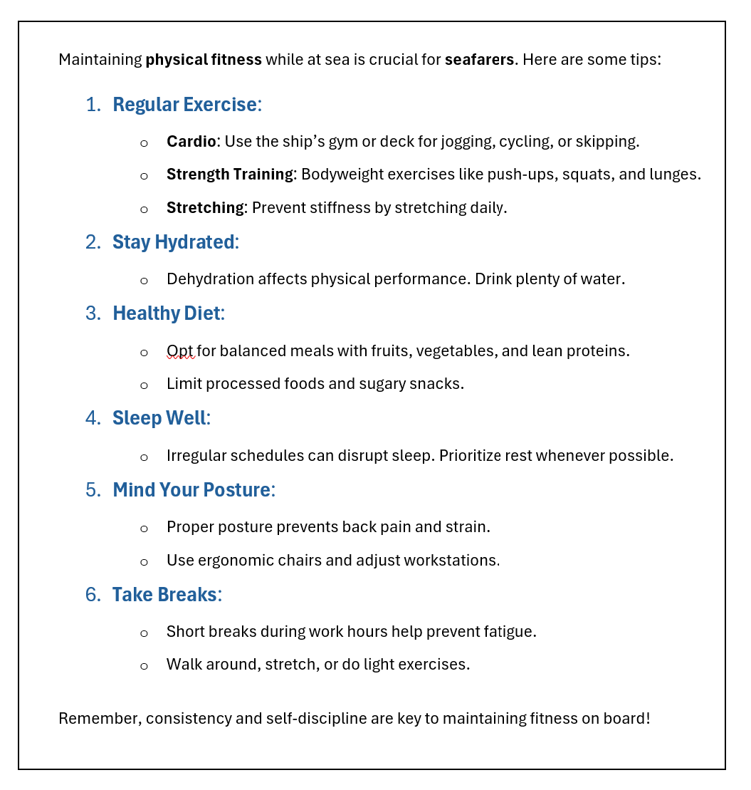 merchant navy crew fitness guide for merchant navy officers
